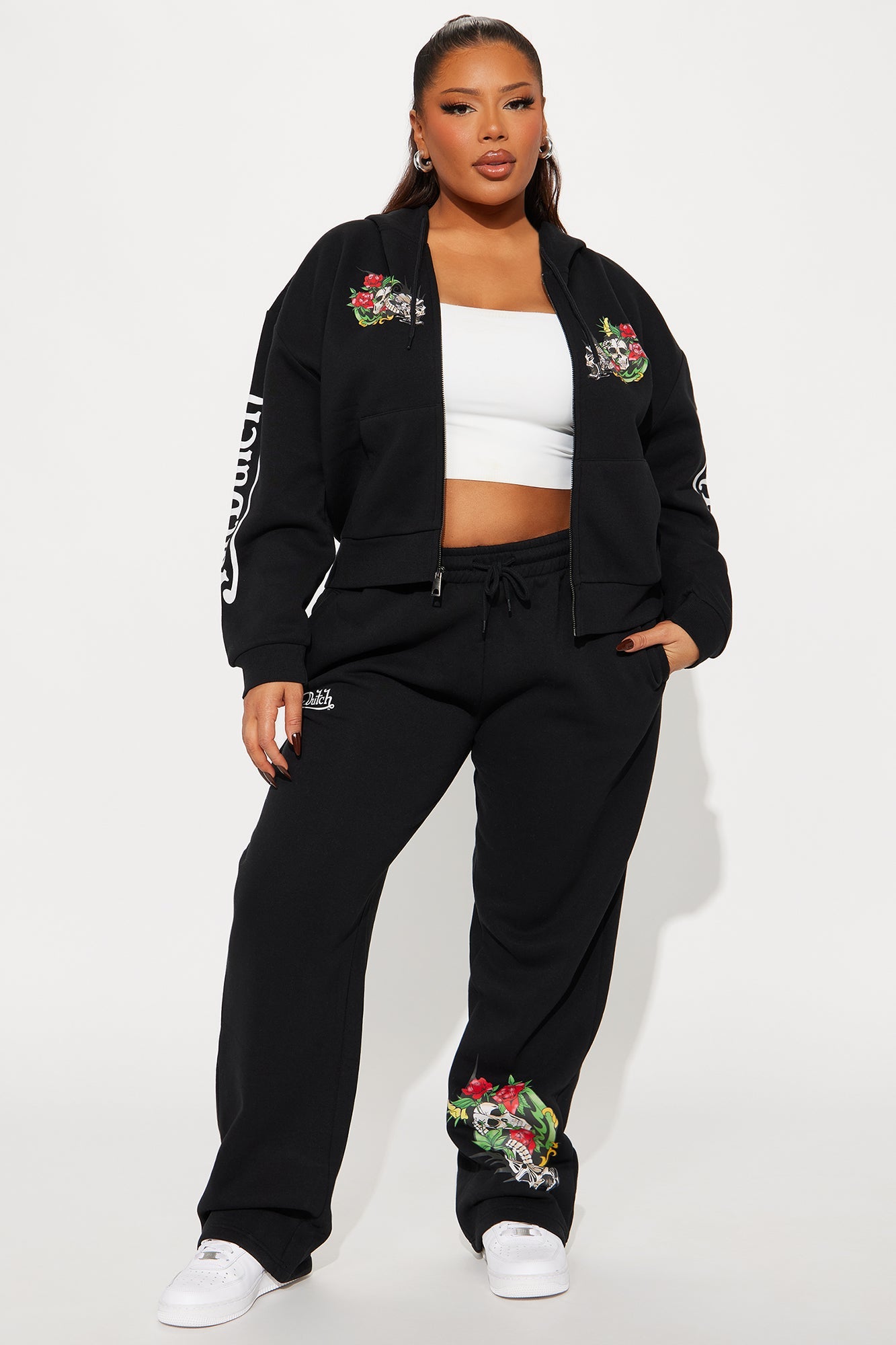 Von Dutch Skull Oasis Wide Leg Pant - Black/combo