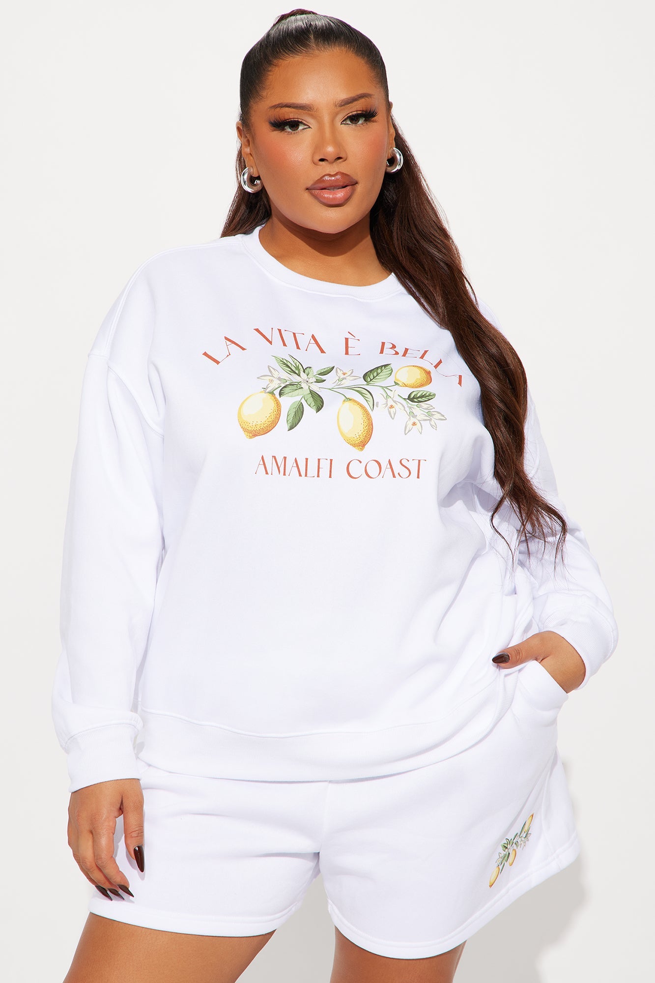 Sweet Like Candy Fleece Short Set - White