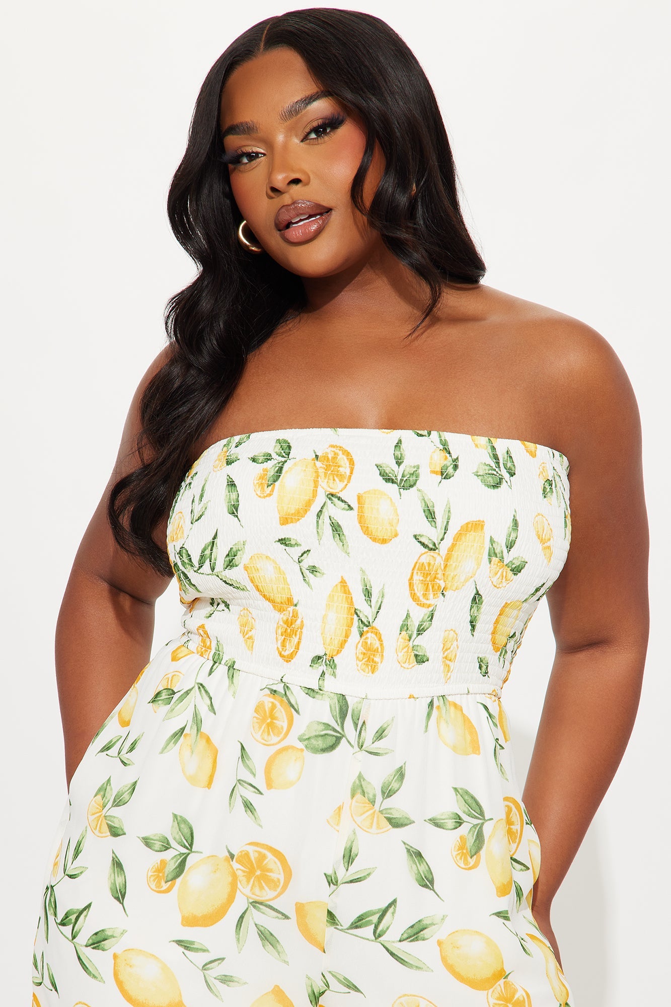 Brighten Your Day Fruit Print Jumpsuit - Yellow/combo