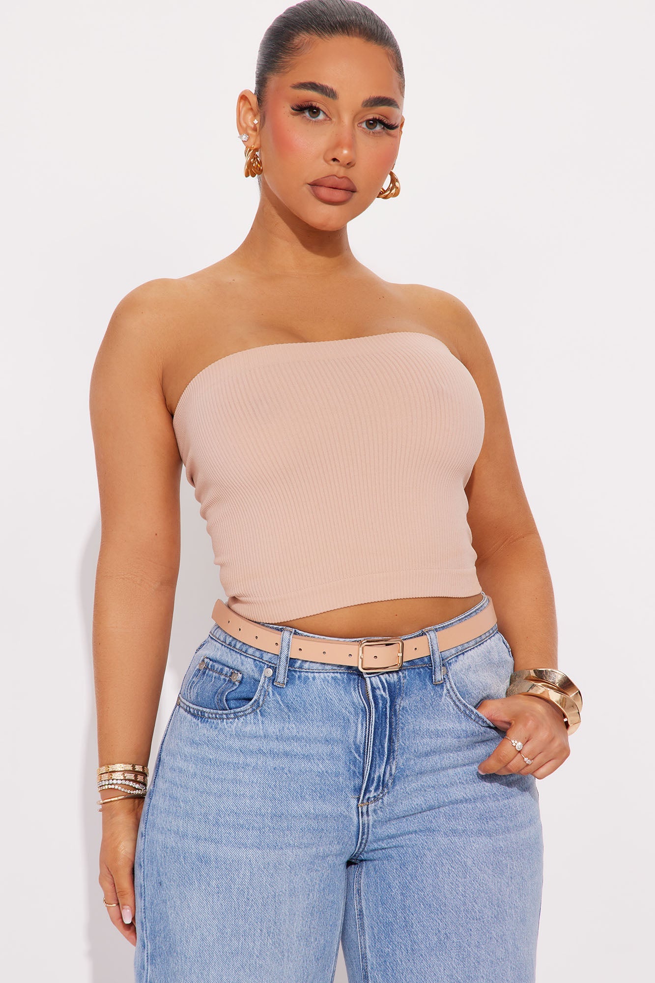 Easy Every Day Seamless Tube Bralette - Beige