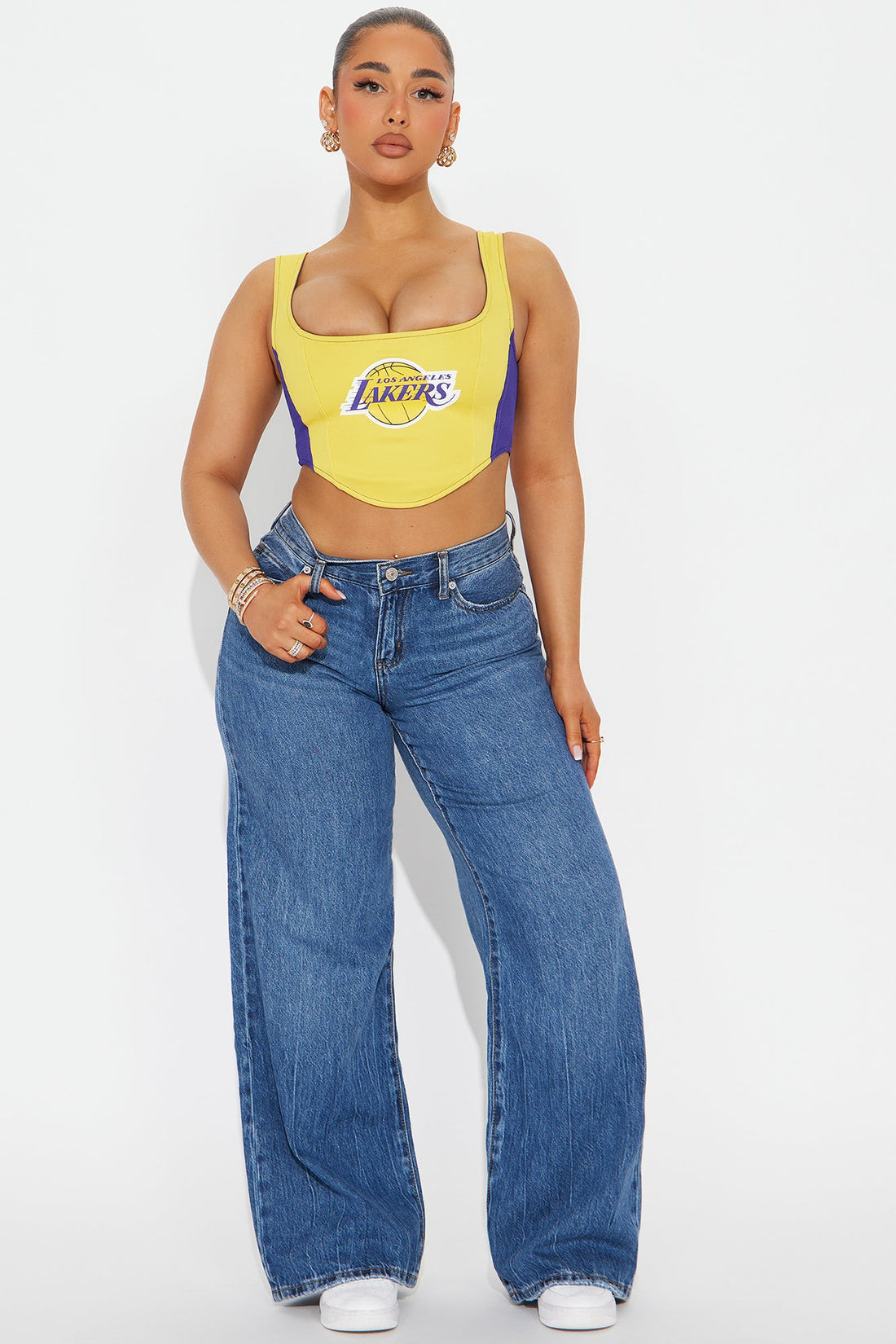 LA Lakers Halftime Show Corset Top - Yellow