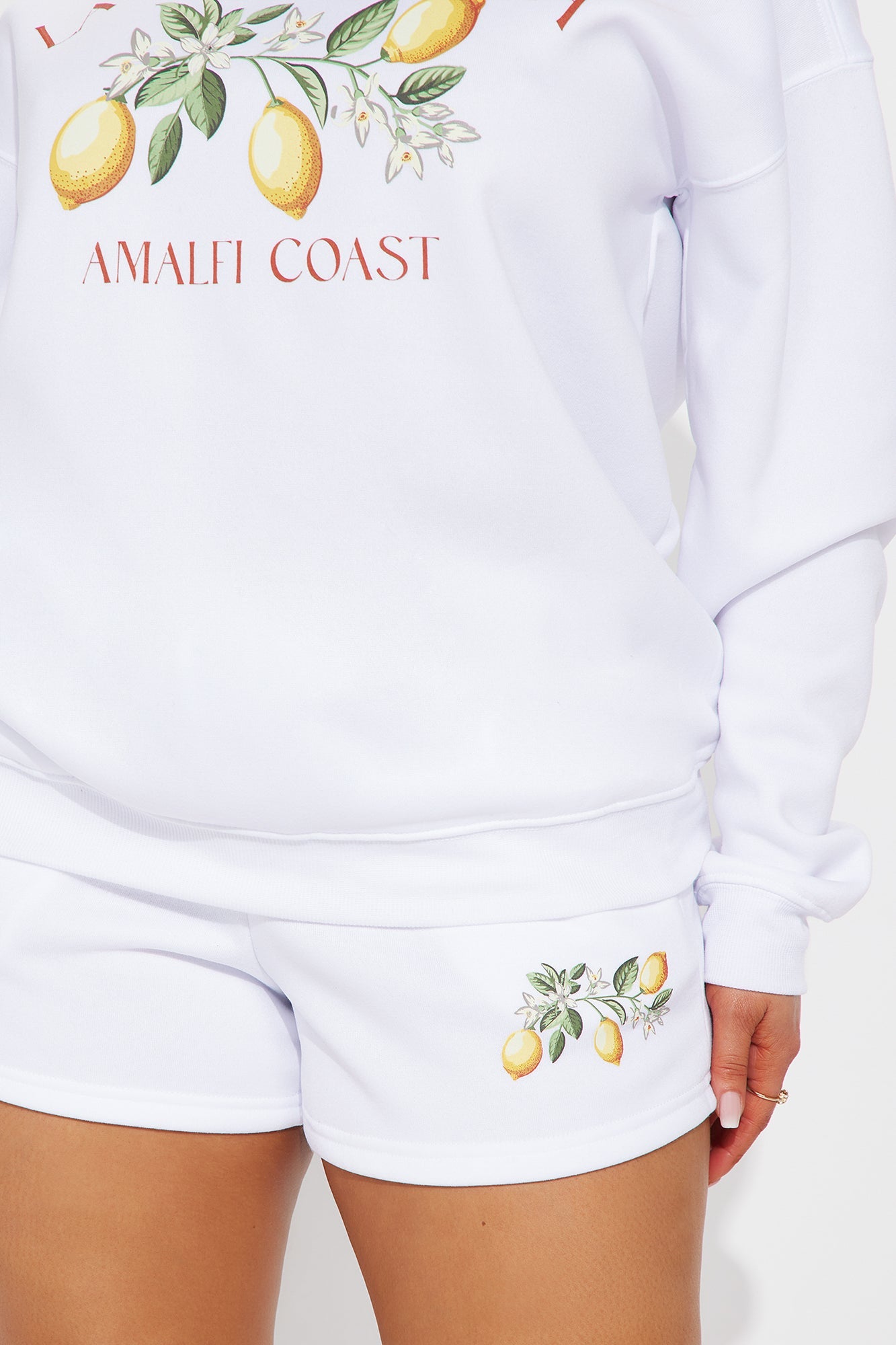 Sweet Like Candy Fleece Short Set - White