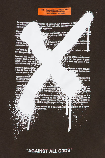 Mini X Graffiti Front/Back Short Sleeve Crew Neck T shirt - Brown