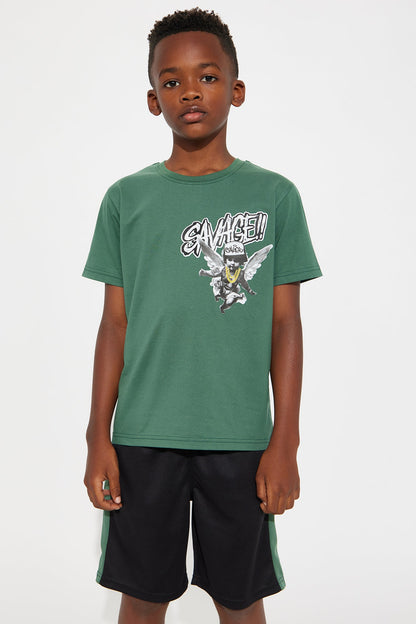 Mini Always Been Savage Short Set - Green/combo