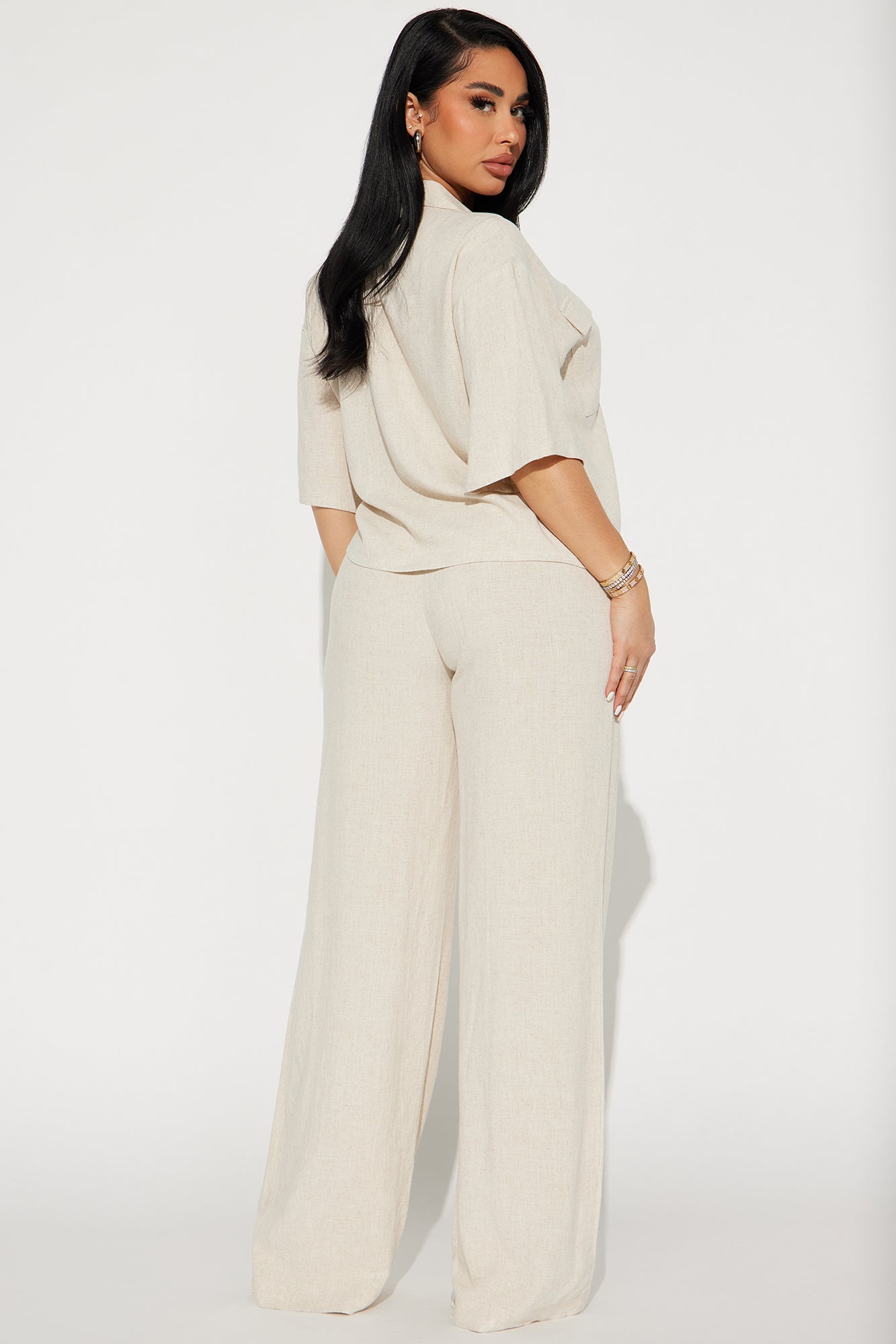 Roslyn Linen Pant Set - Oatmeal