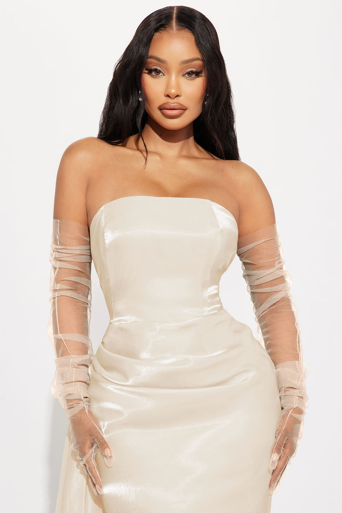 Center Stage Organza Gown - Champagne