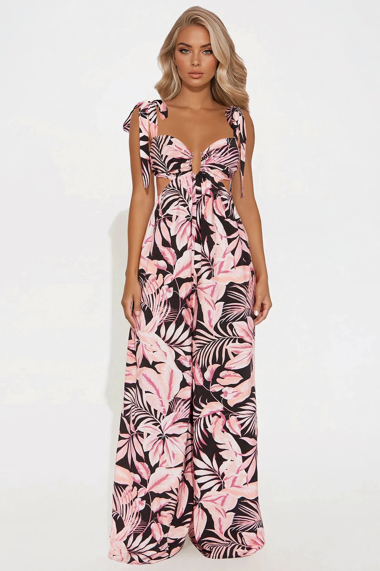Cruising Down Tulum Jumpsuit - Black/combo