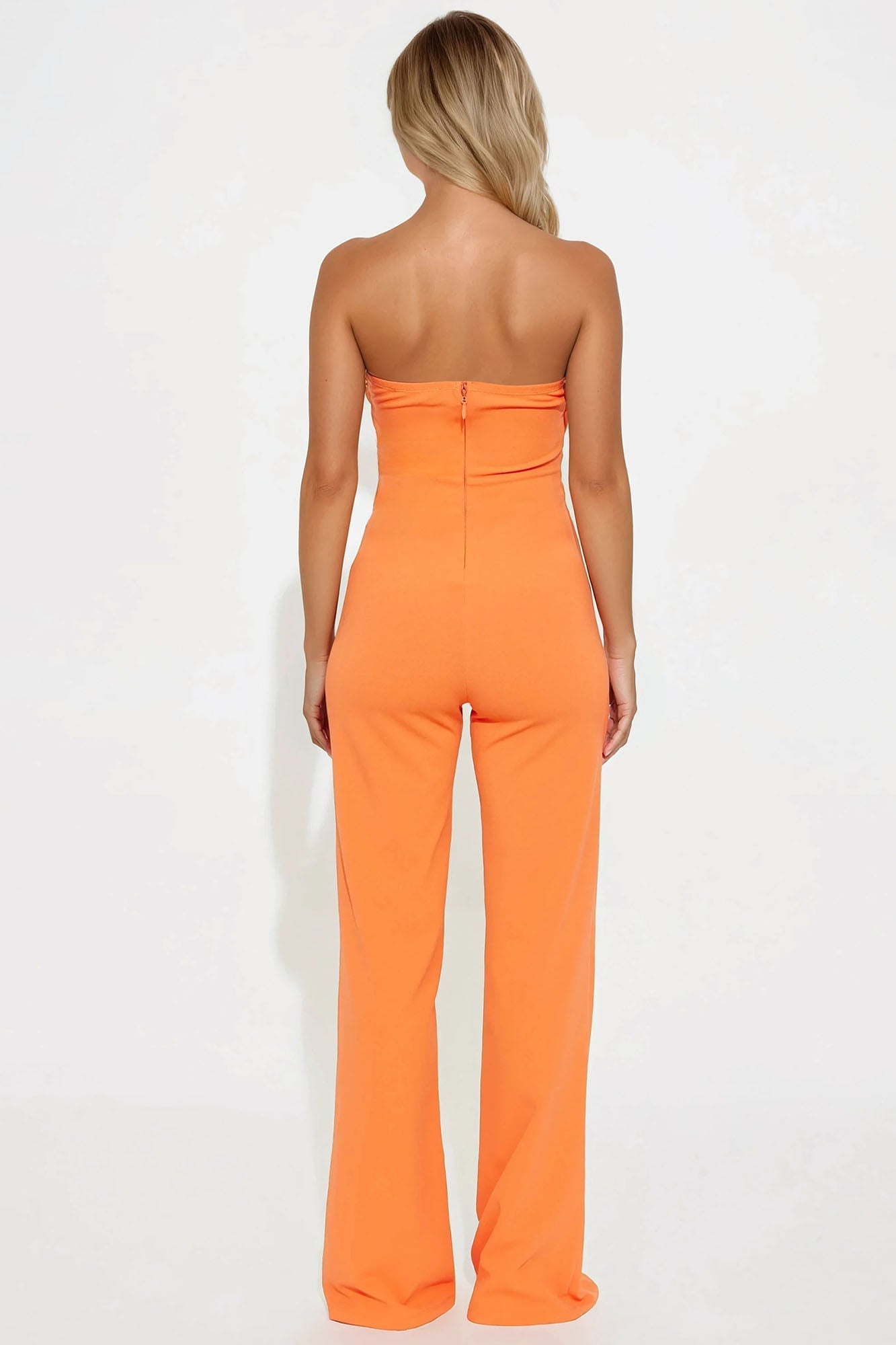Born To Please Wide Leg Jumpsuit - Orange