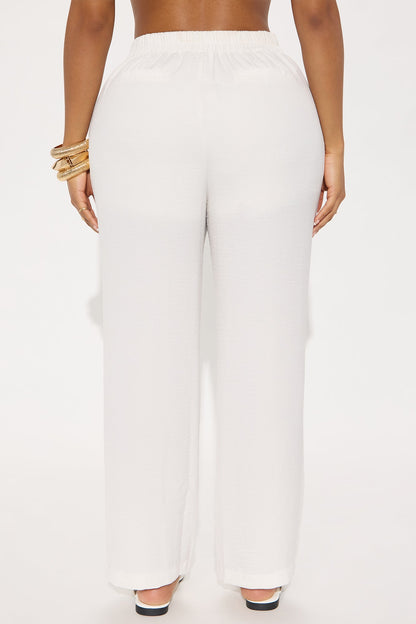 Turning Heads Airflow Wide Leg Trouser - Off White