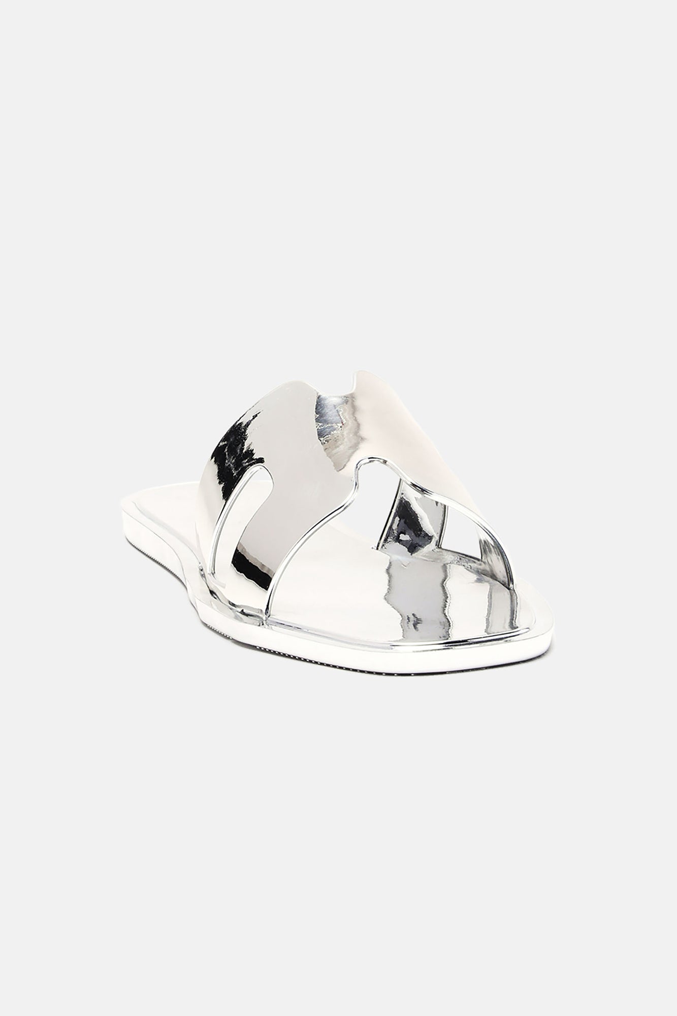 Jackie Flat Sandals - Silver