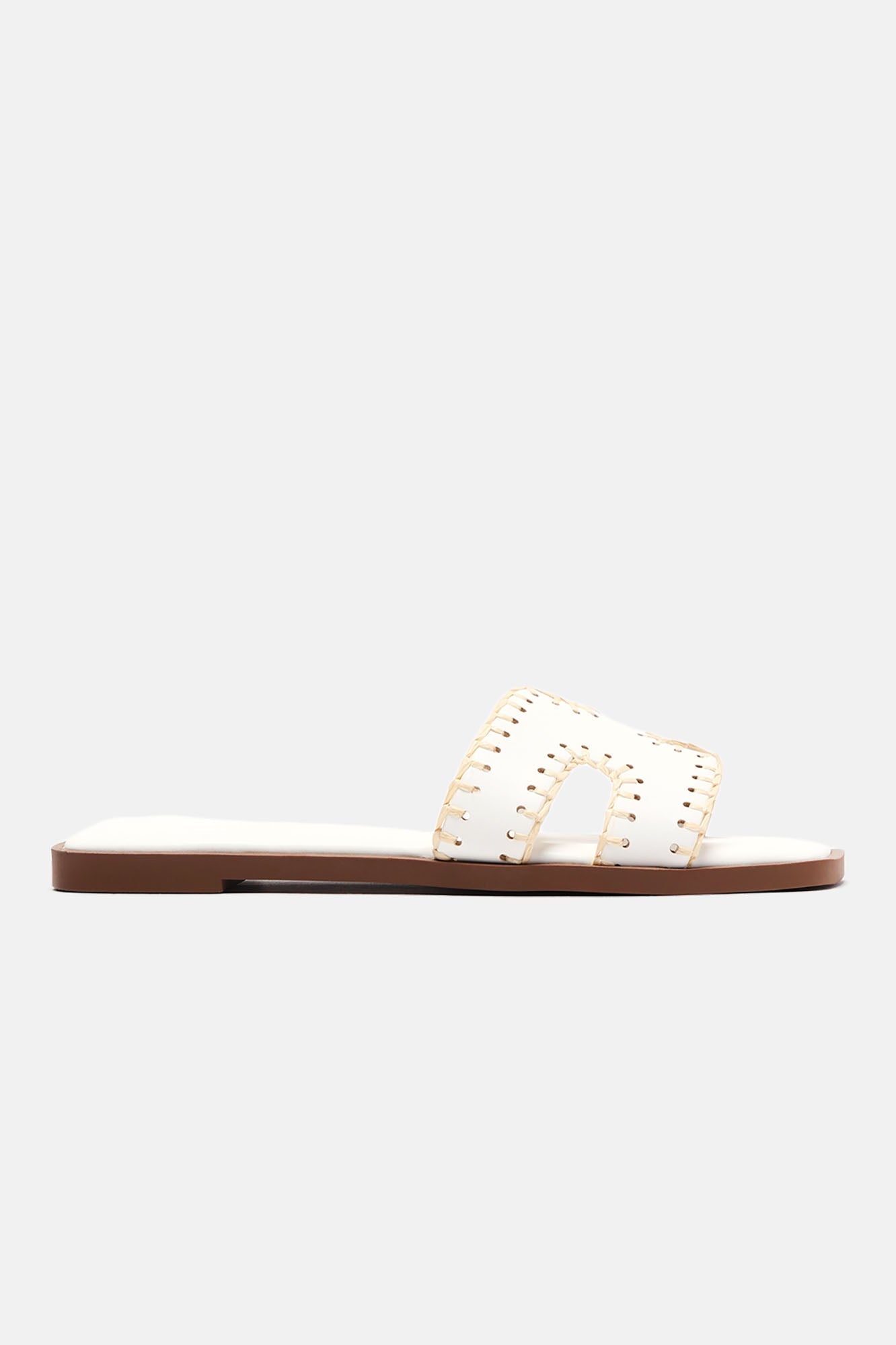 Joele Flat Sandals - White