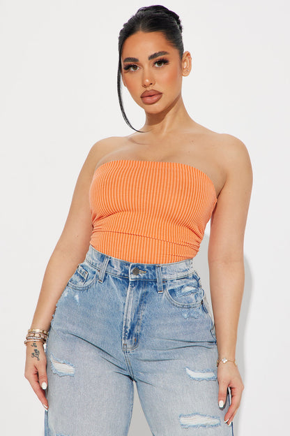 Rylin Ribbed Bodysuit - Orange