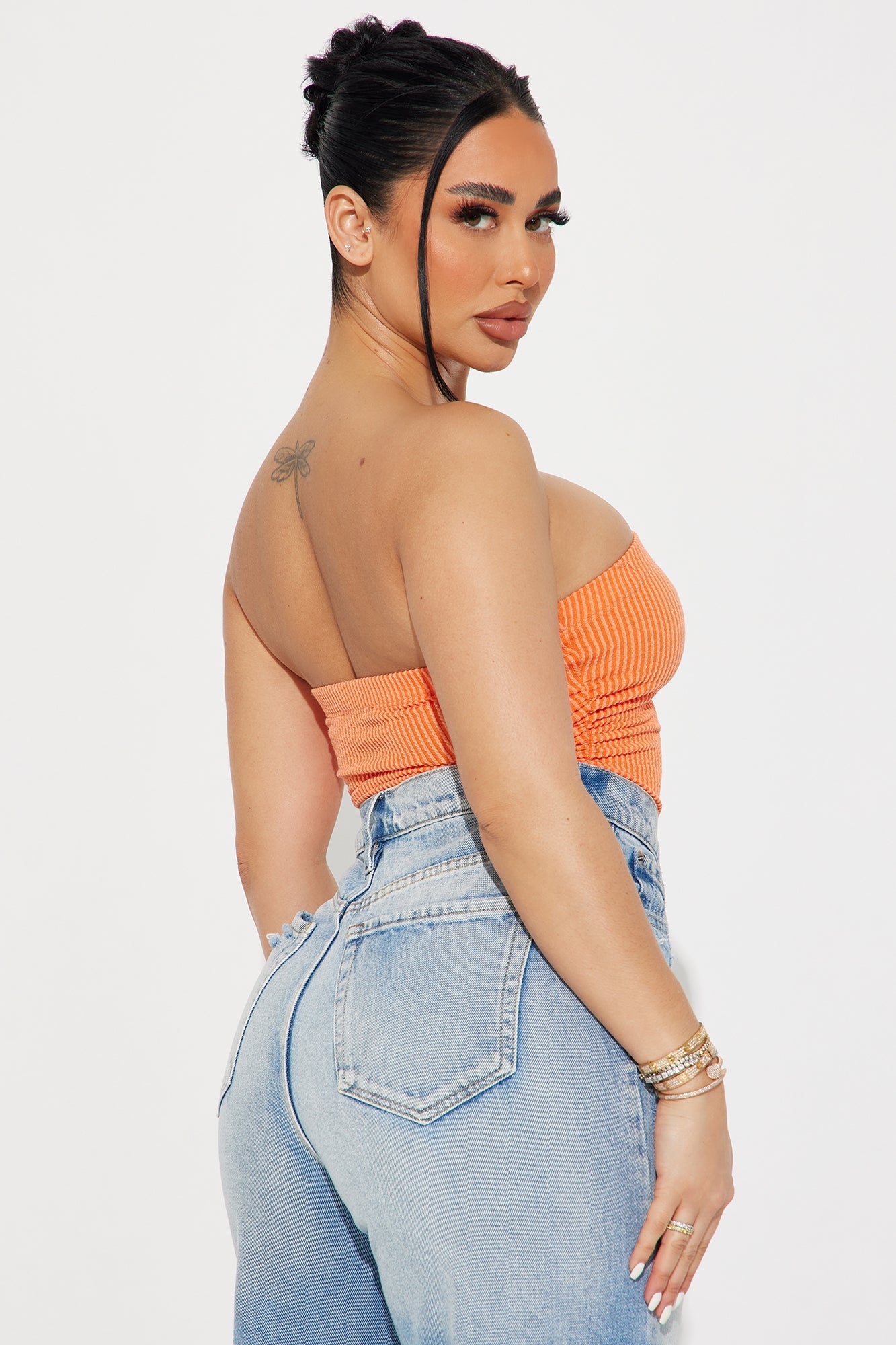 Rylin Ribbed Bodysuit - Orange