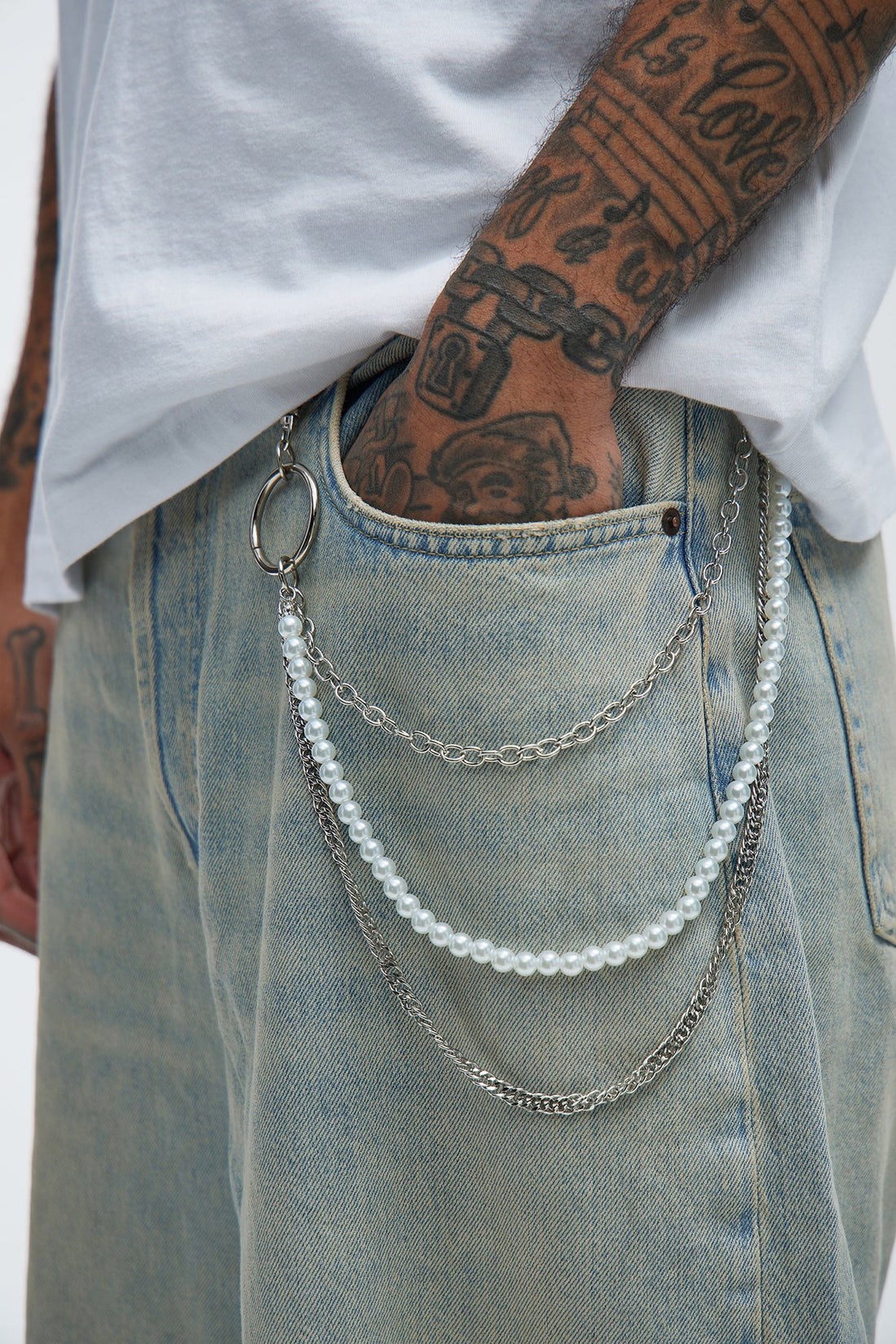 Not Alike Layered Pant Chain - Silver