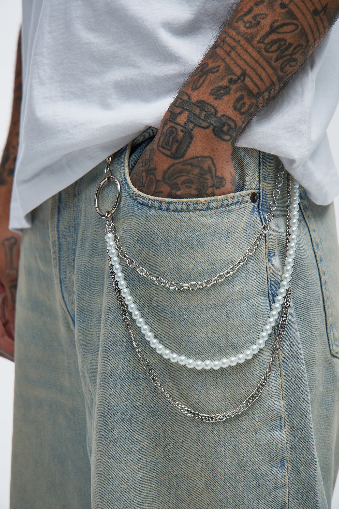 Not Alike Layered Pant Chain - Silver