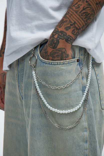 Not Alike Layered Pant Chain - Silver