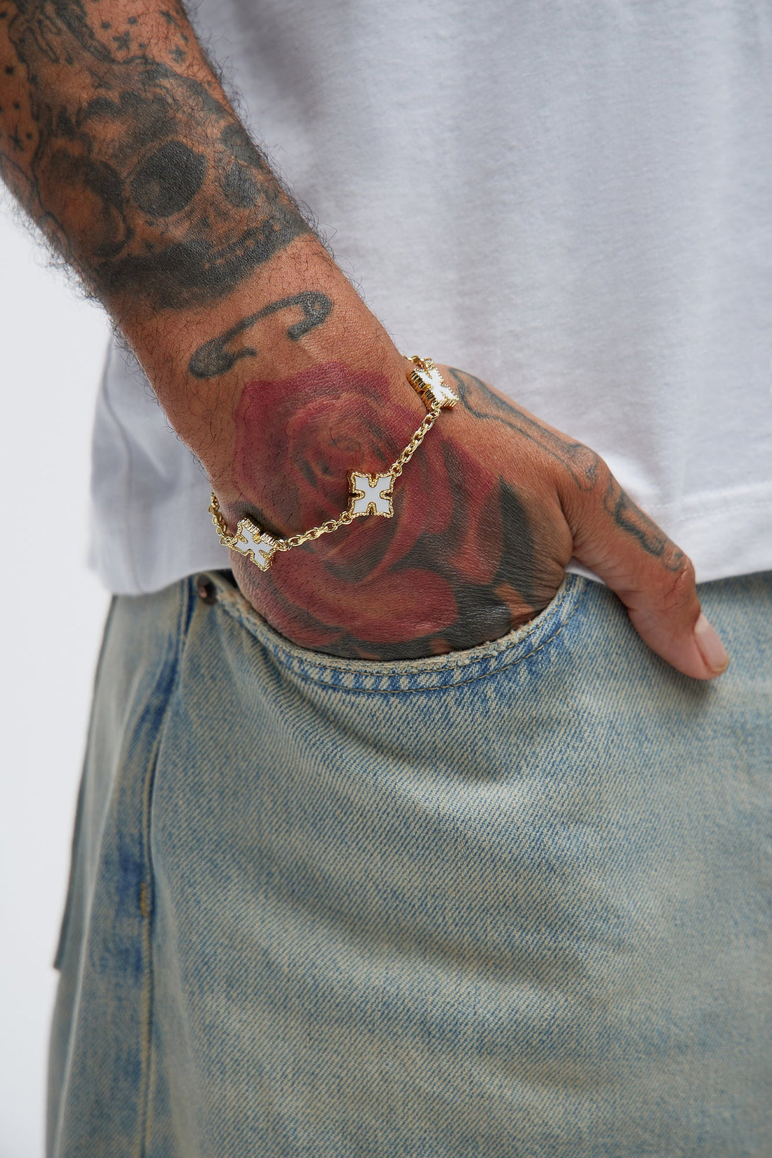 Crossed Off Bracelet - Gold