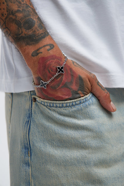 More Than Blessed Bracelet - Silver/Black