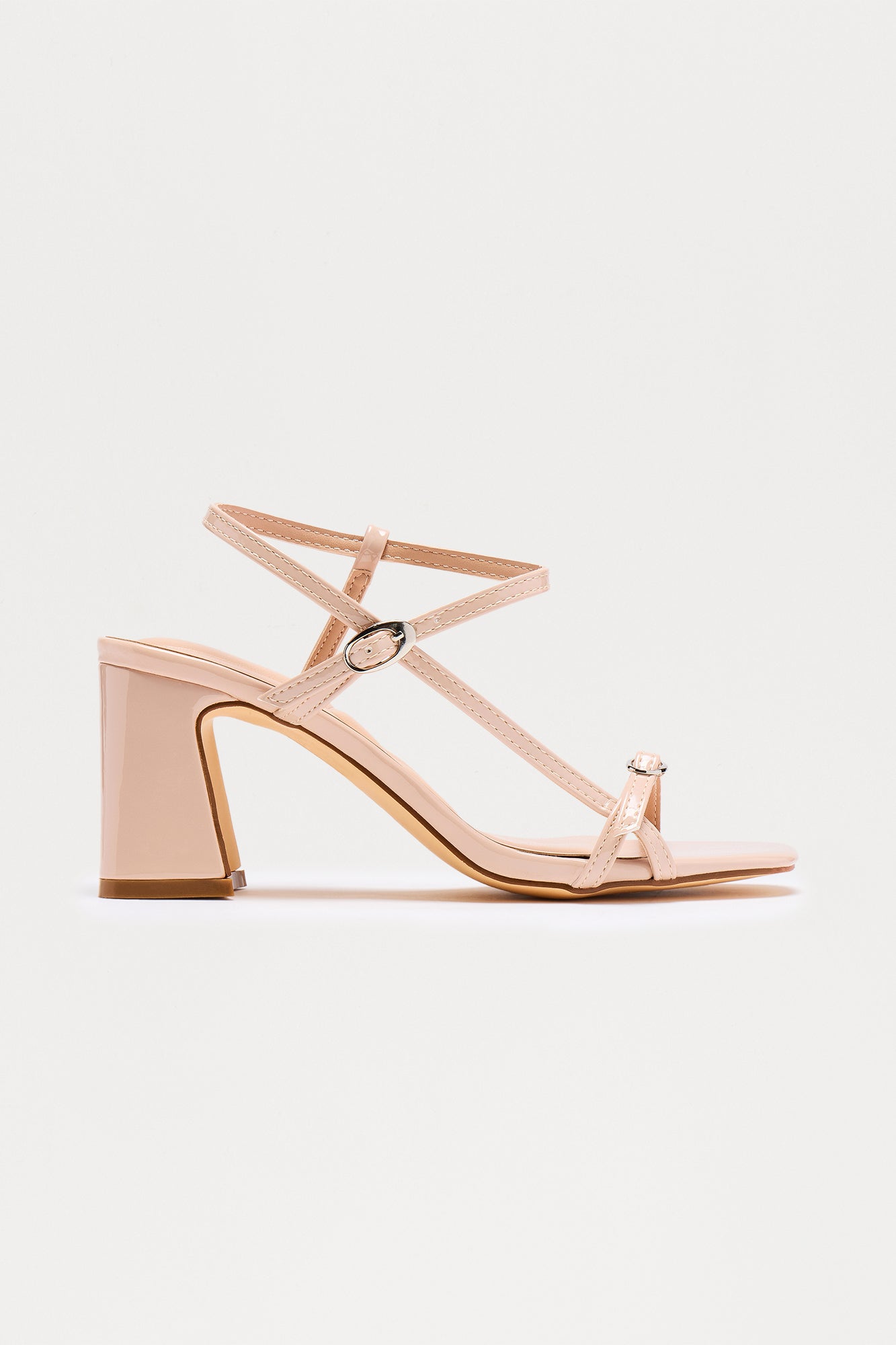 Kathy Ankle Strap Heels - Beige