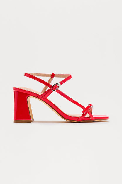 Kathy Ankle Strap Heels - Red