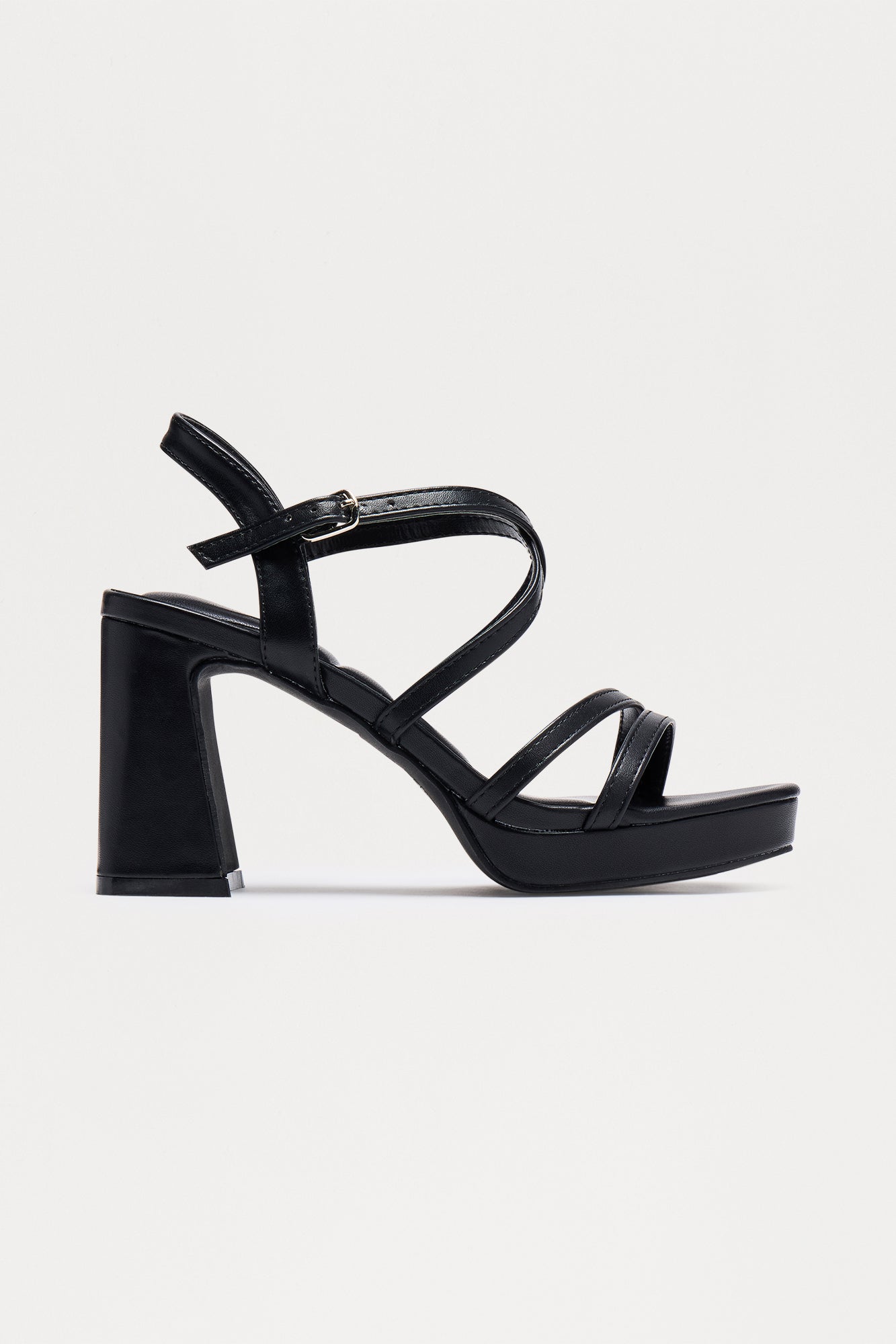 Esperanza Faux Leather Heels - Black