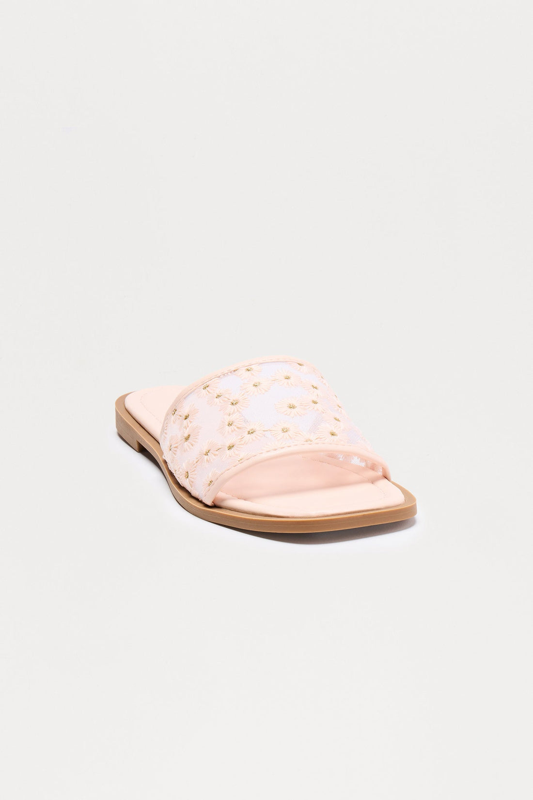 Zita Floral Slip On Sandals - Nude