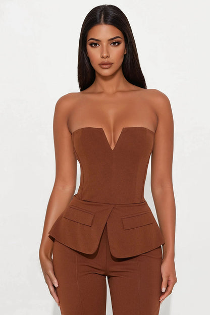 Wendy Wide Leg Jumpsuit - Chocolate