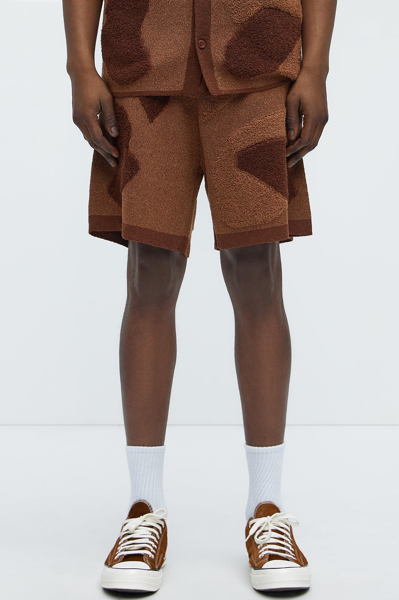 Auron Knitted Shorts - Brown/combo