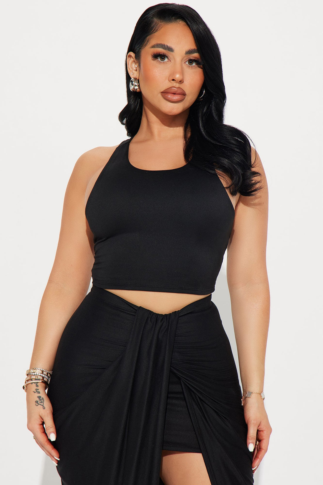 Lanie Maxi Skirt Set - Black