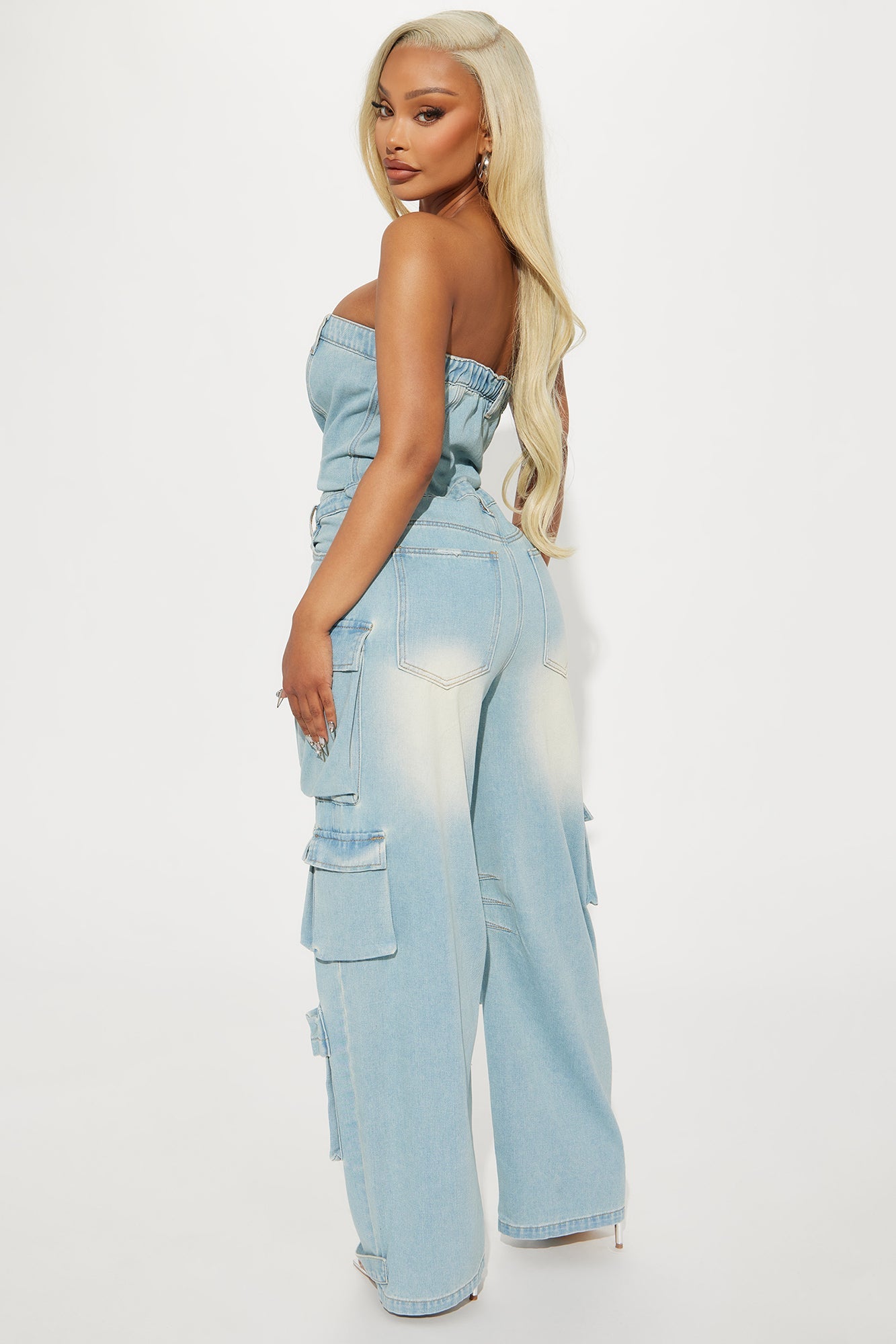 Keep Up Denim Jumpsuit - Light Wash