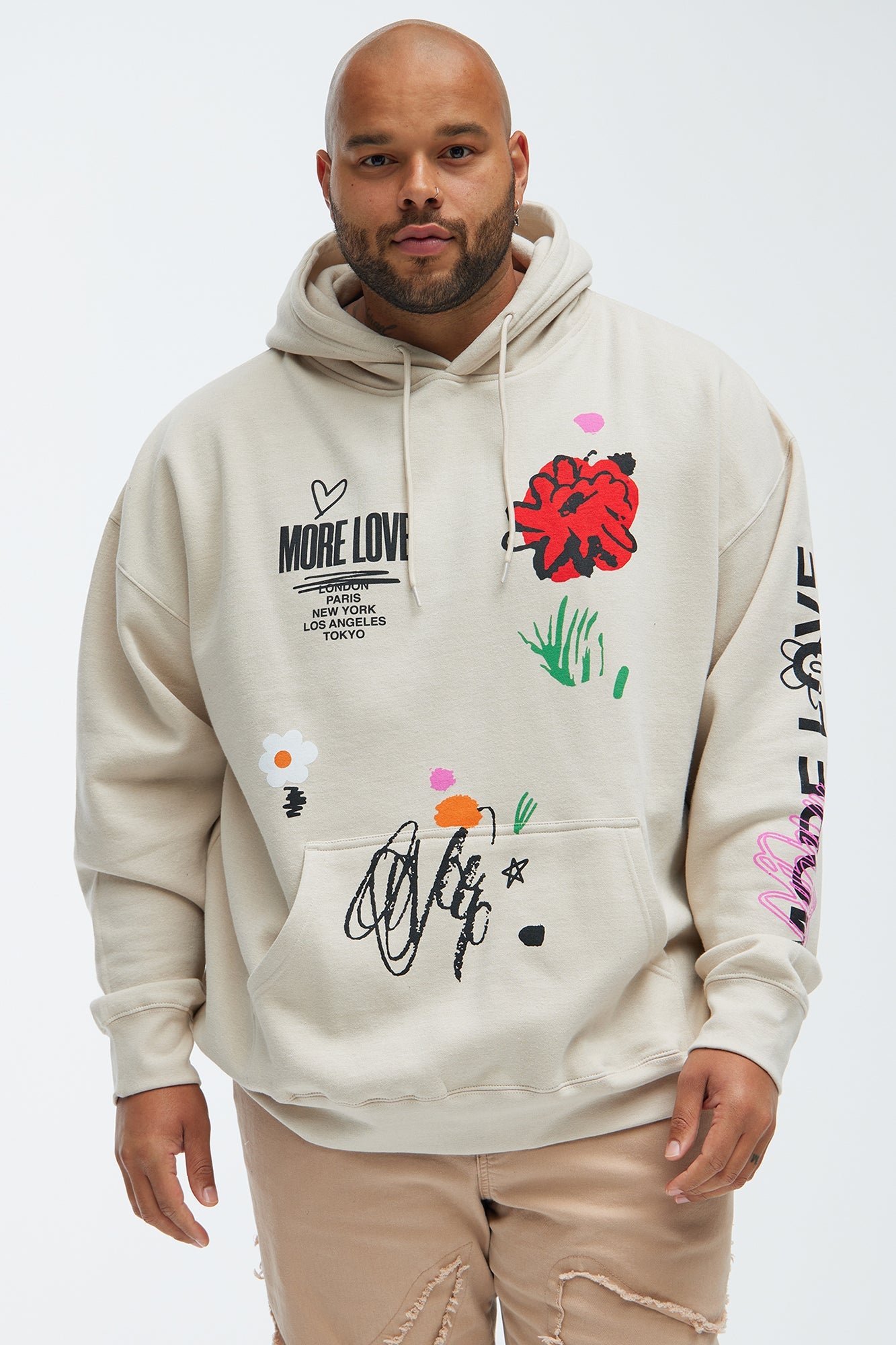 More Love Worldwide Hoodie - Sand