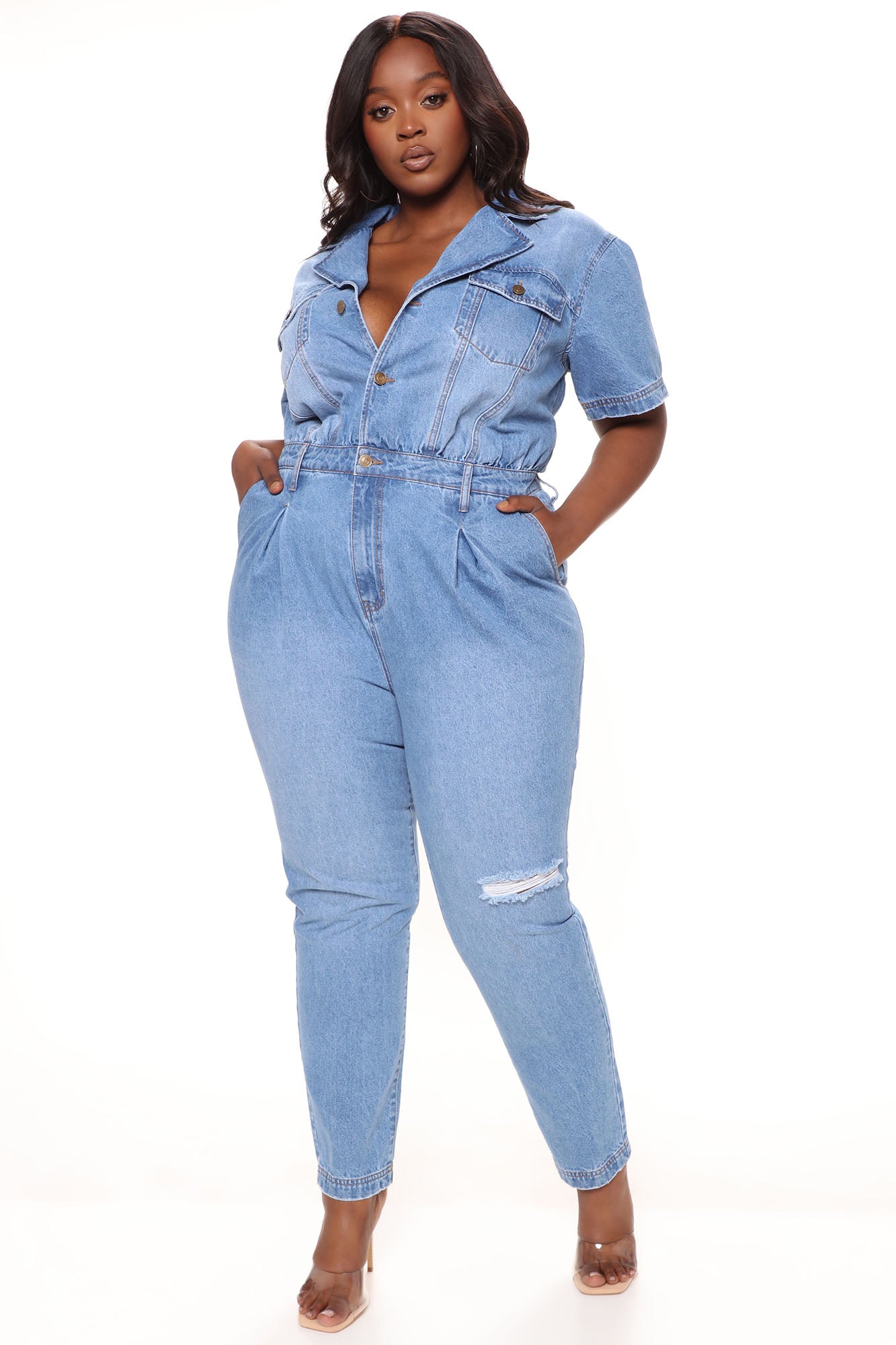 Downtown Vibes Jumpsuit - Denim