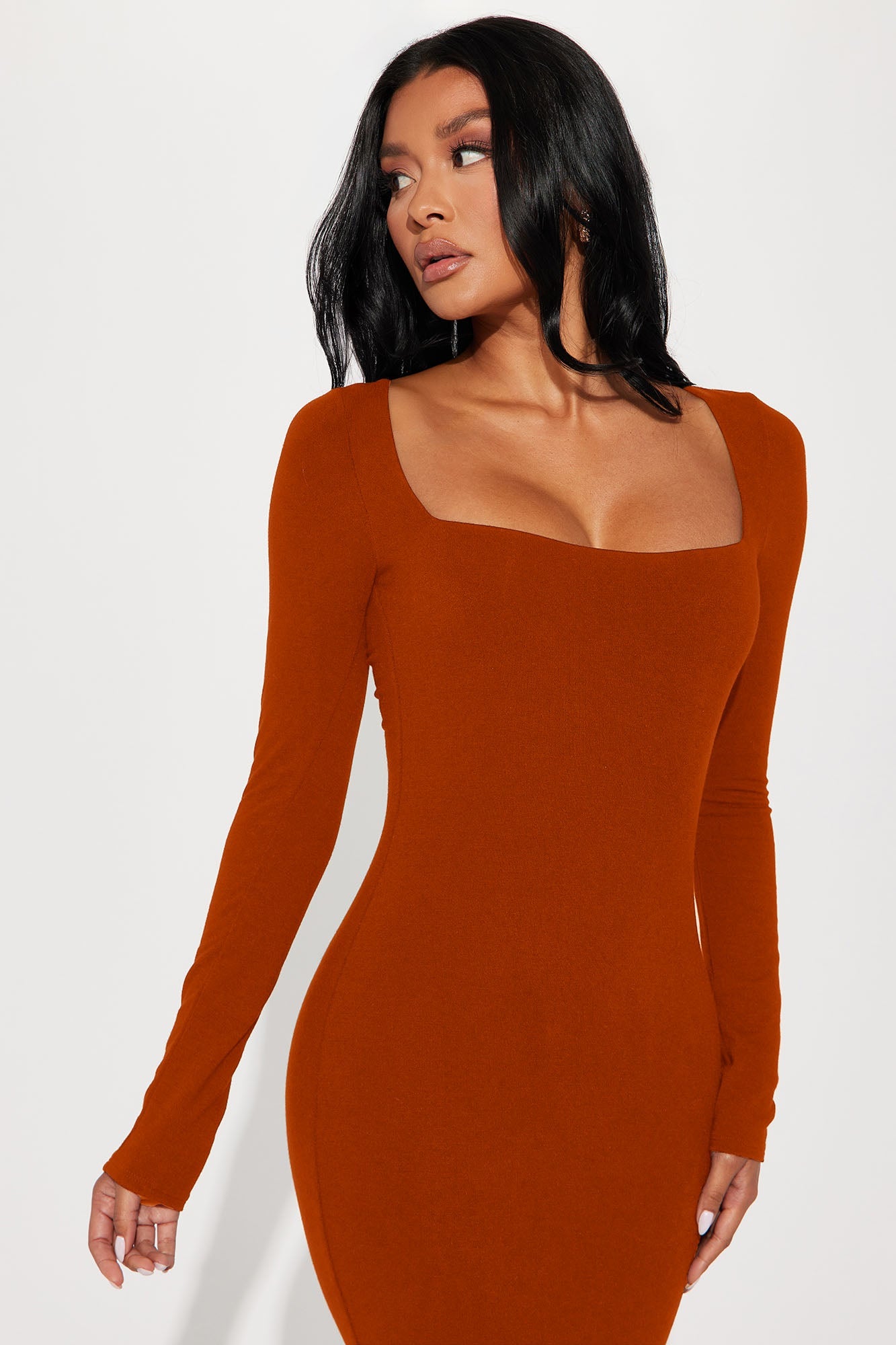 Athena Smooth Snatched Maxi Dress - Chocolate