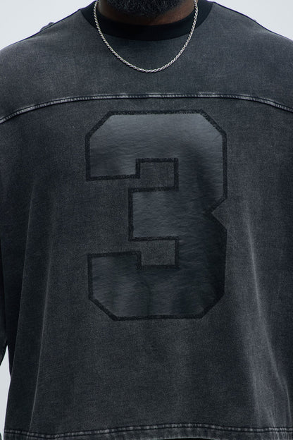 Kyle Long Sleeve Oversized Tee - Black Wash