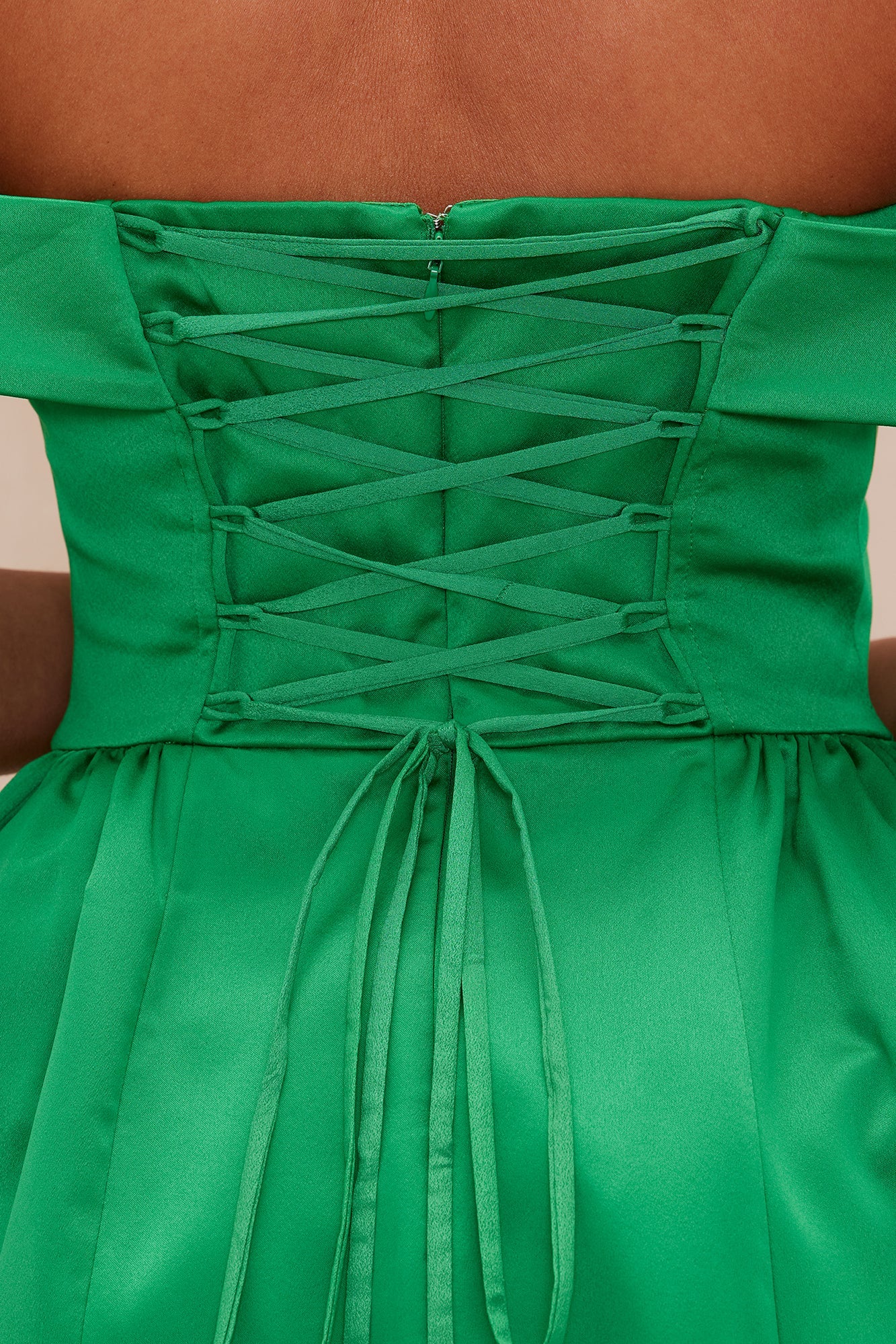 Ariana Satin Mini Dress - Kelly Green