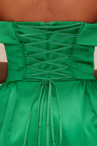 Ariana Satin Mini Dress - Kelly Green