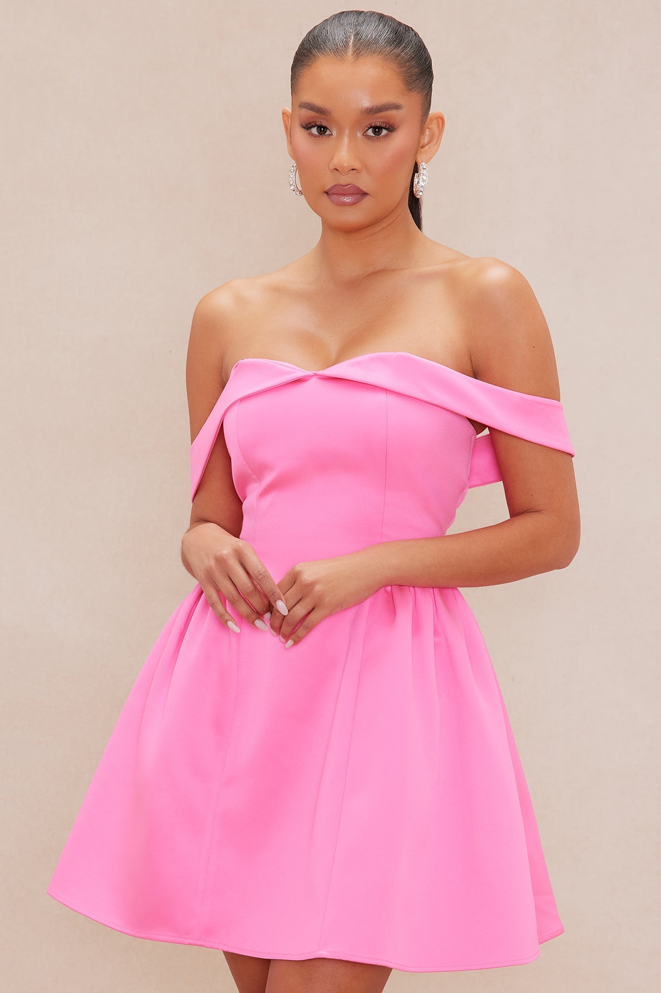 Ariana Satin Mini Dress - Pink