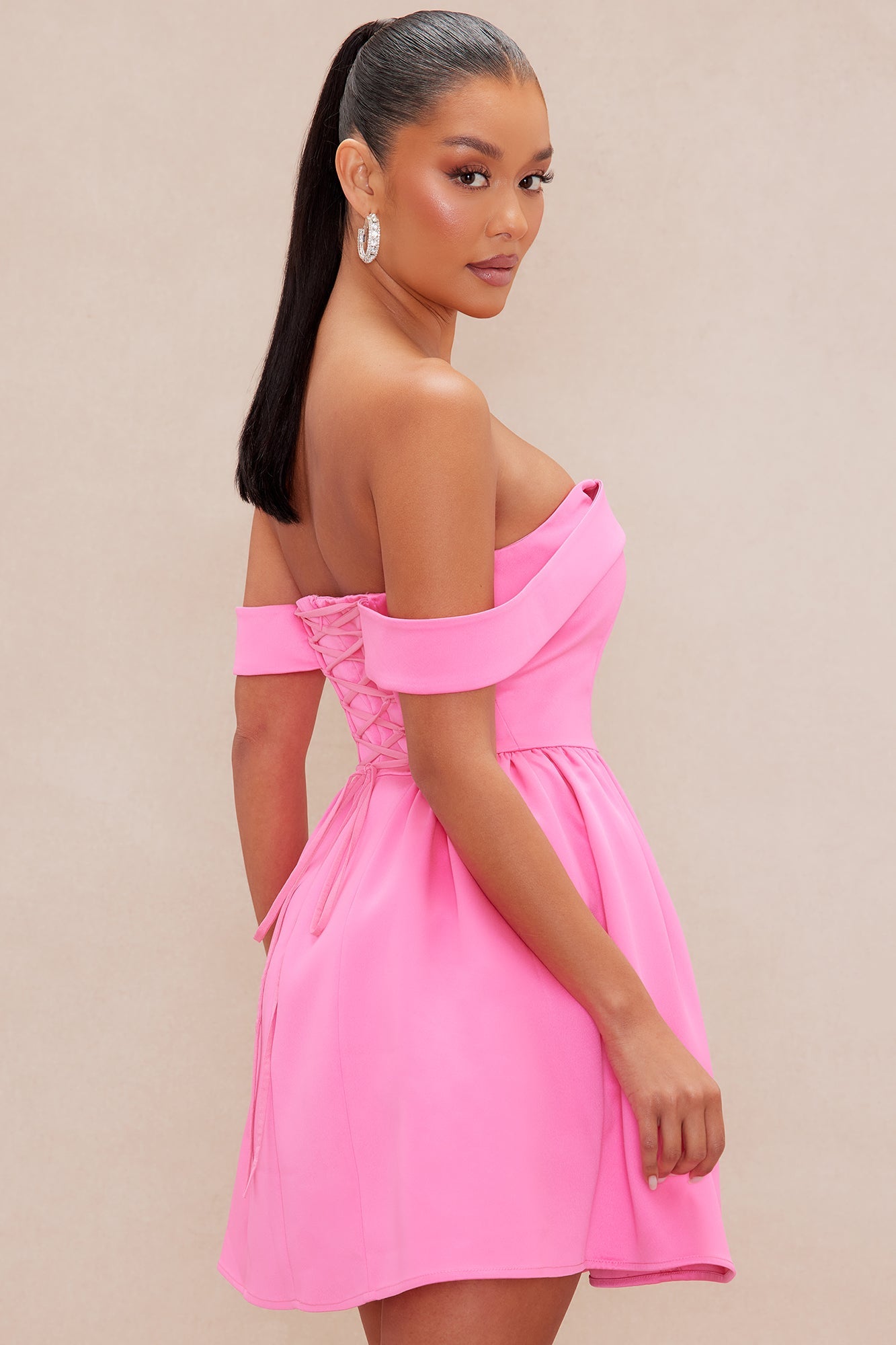 Ariana Satin Mini Dress - Pink