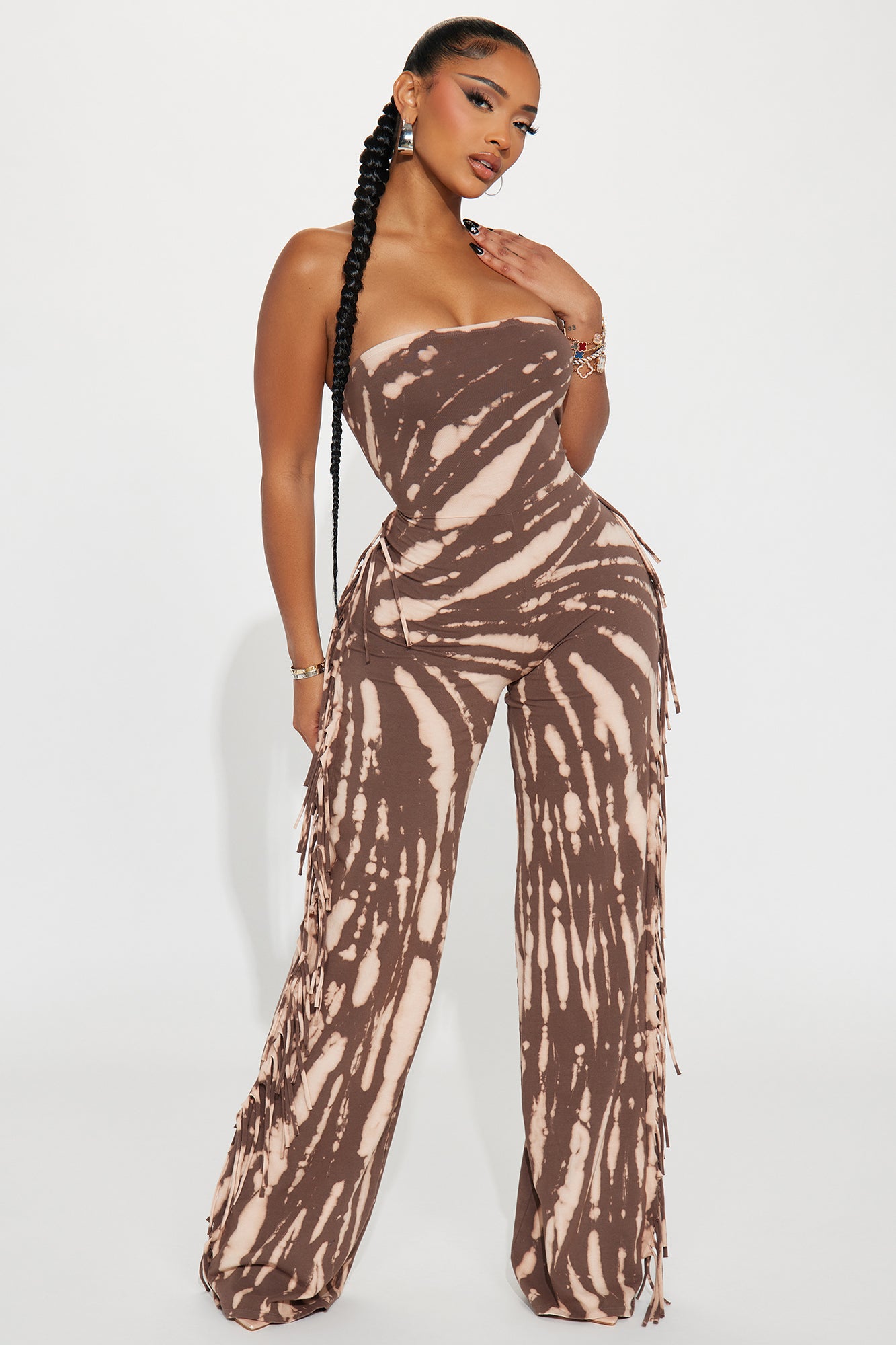 Wait For Me Jumpsuit - Brown/combo
