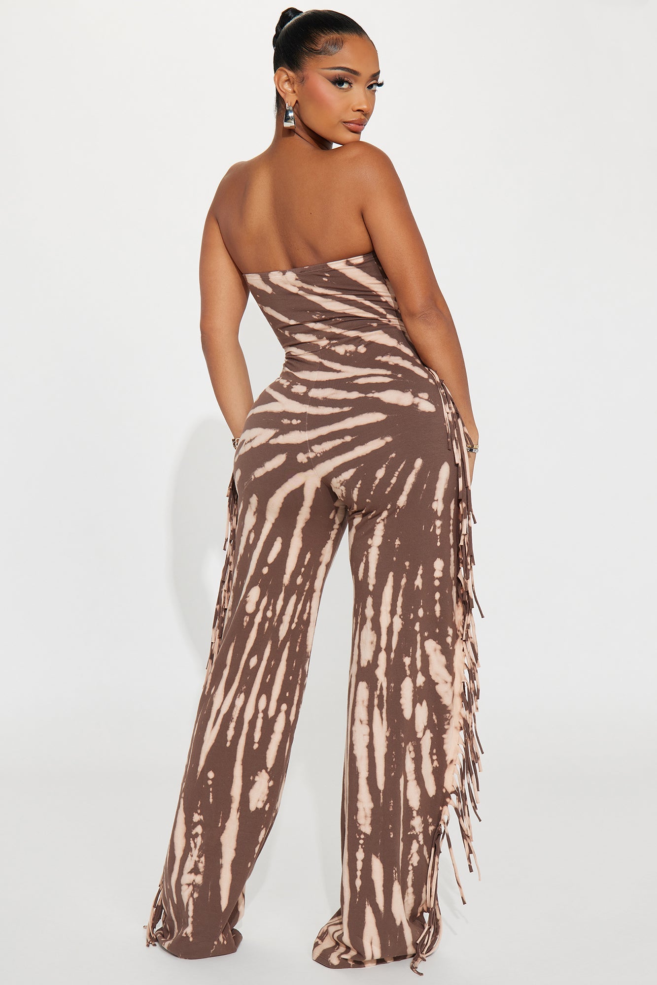 Wait For Me Jumpsuit - Brown/combo