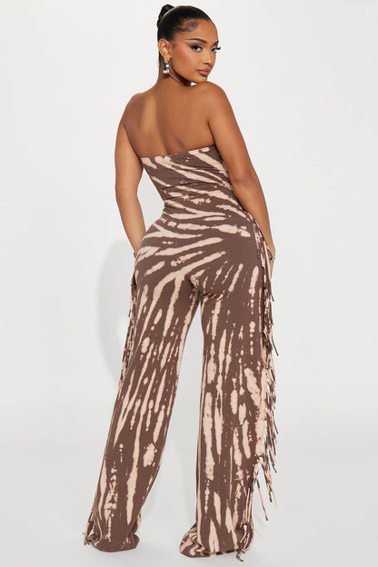 Wait For Me Jumpsuit - Brown/combo