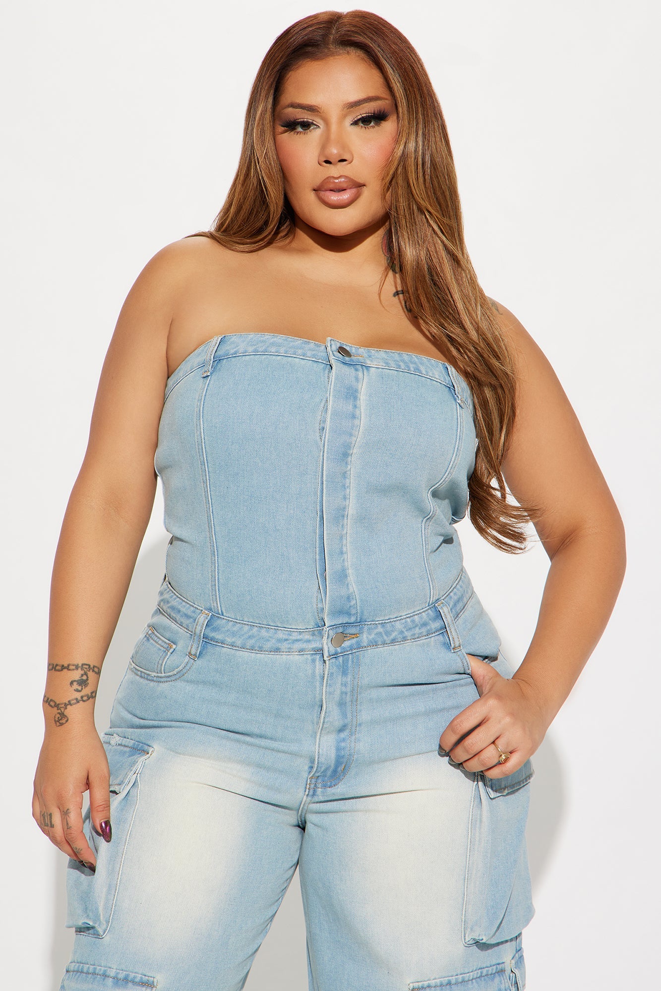 Keep Up Denim Jumpsuit - Light Wash