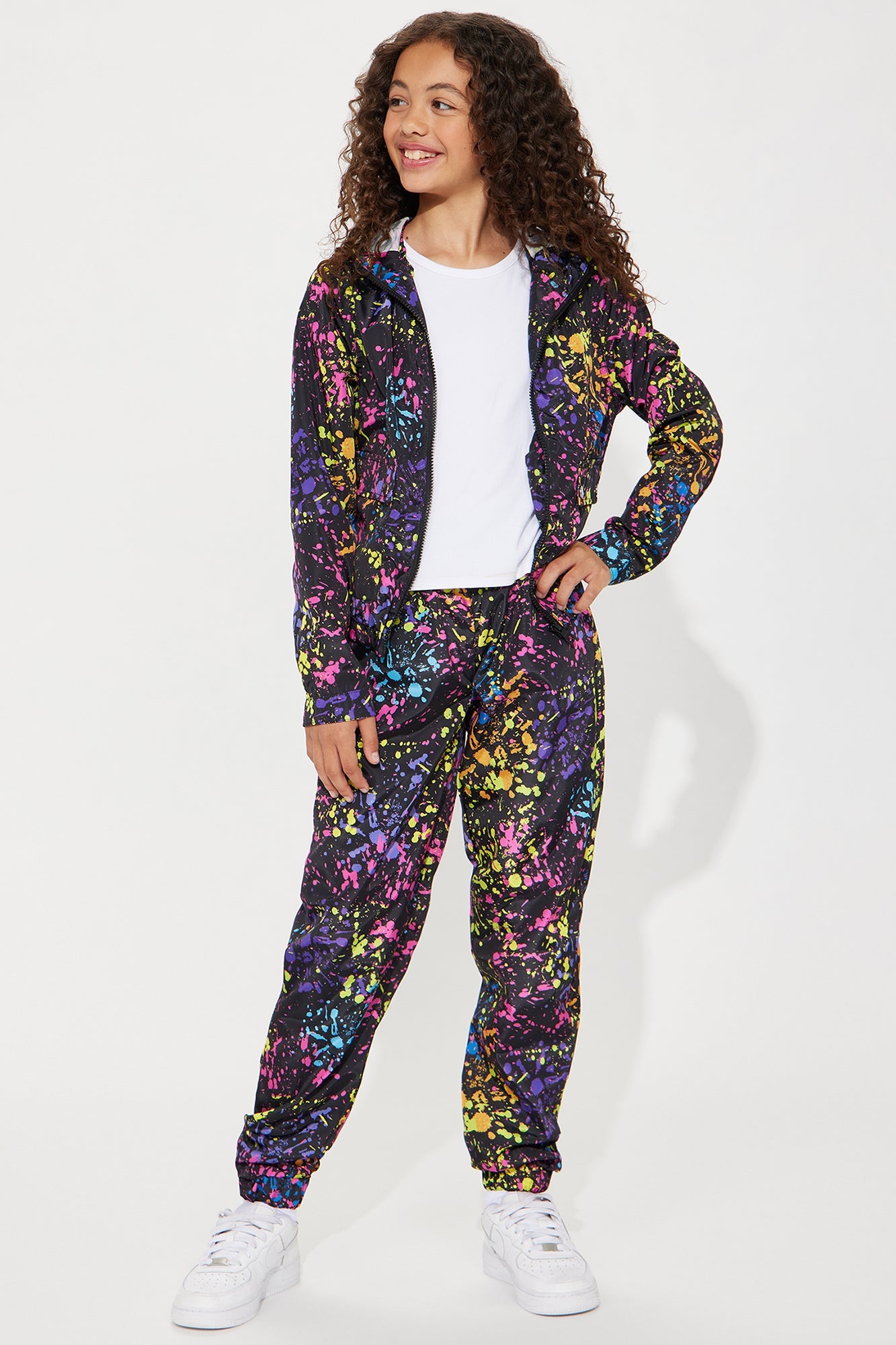 Mini Worldwide Artist Windbreaker Jogger Set - Black/combo