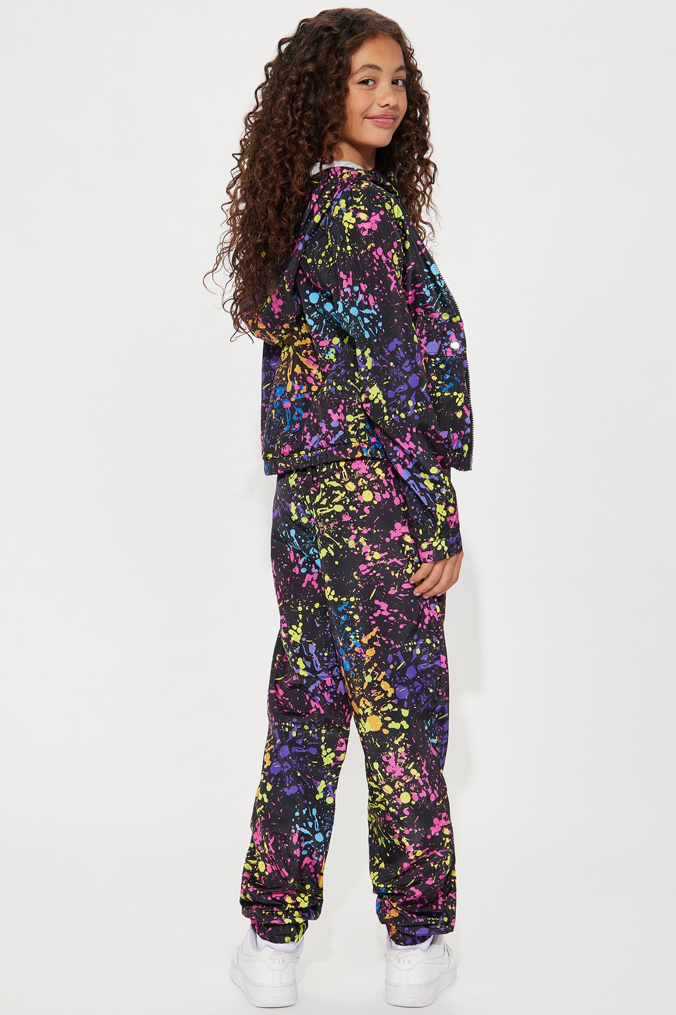 Mini Worldwide Artist Windbreaker Jogger Set - Black/combo