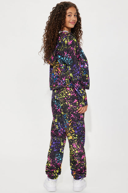 Mini Worldwide Artist Windbreaker Jogger Set - Black/combo