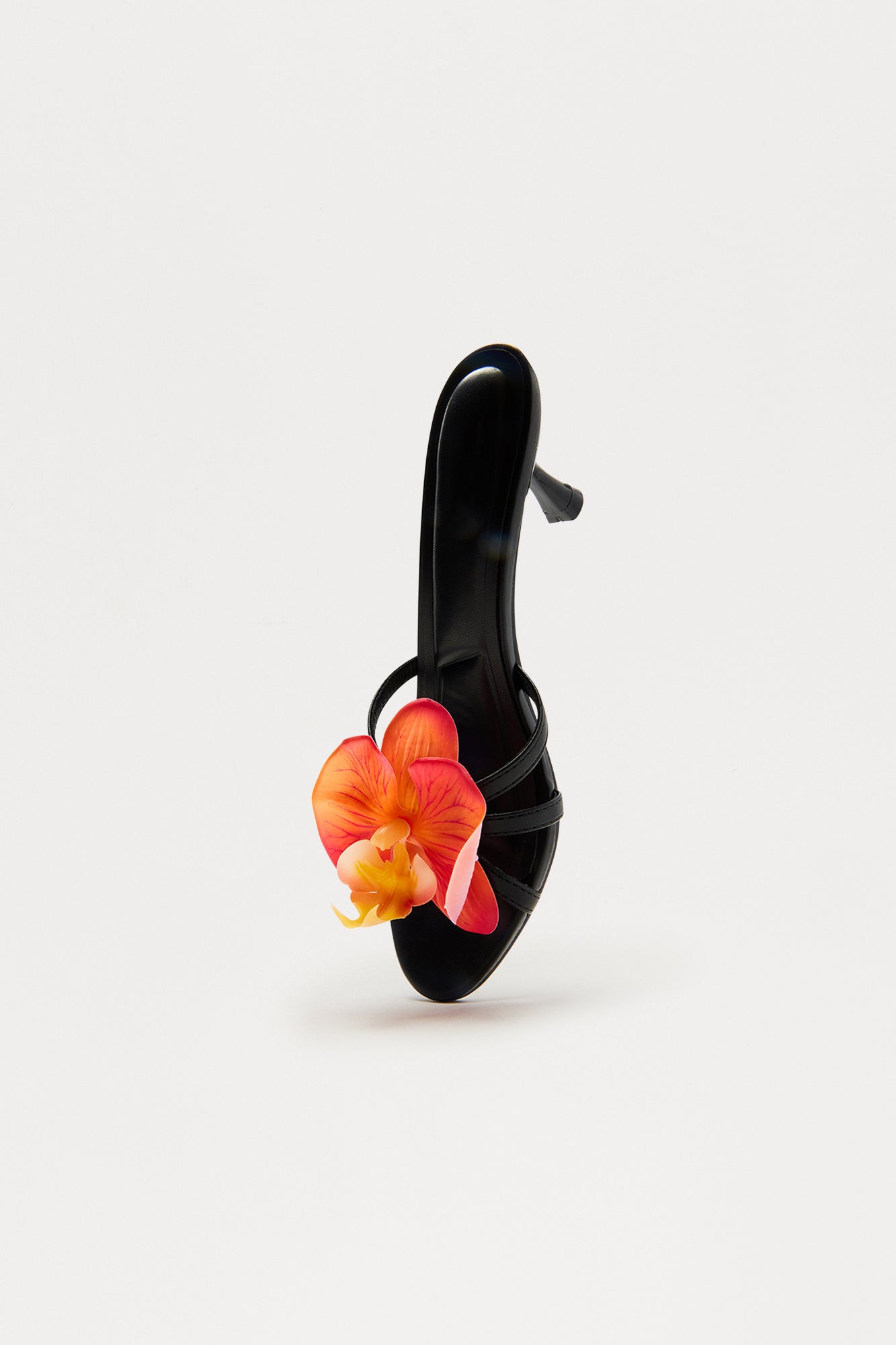Jelani Flower Mules - Black