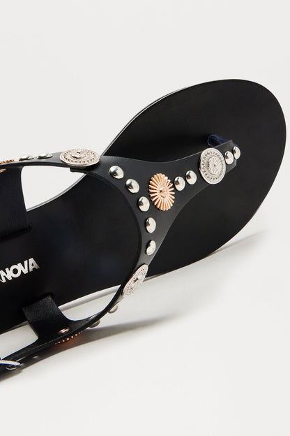 Morocco Studded Sandals - Black