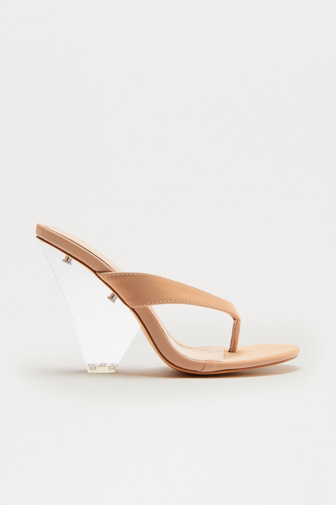 Rizzo Clear Thong Wedges - Nude