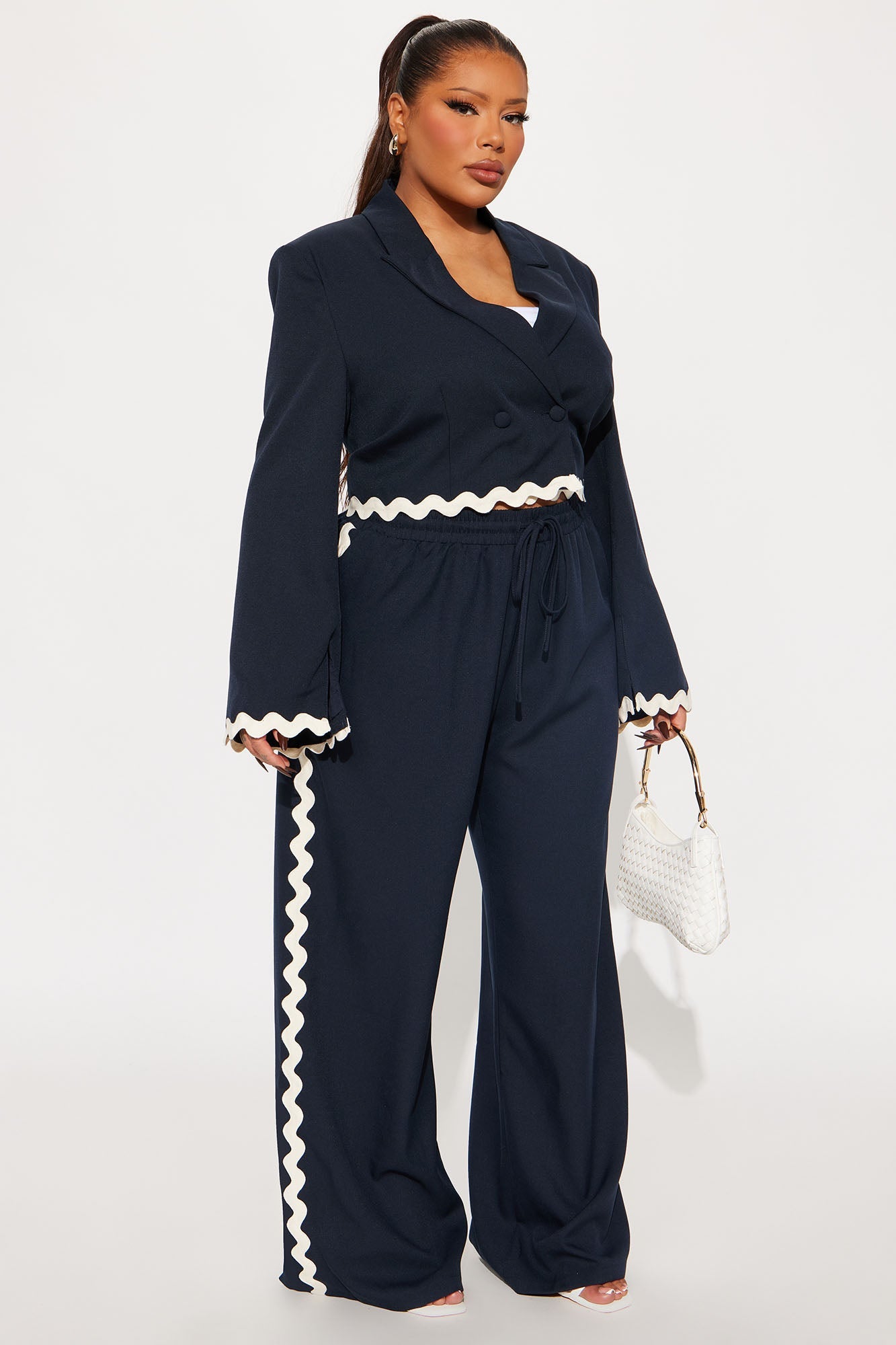 Take Me Higher Wide Leg Pant - Navy