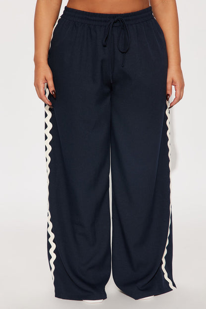 Take Me Higher Wide Leg Pant - Navy
